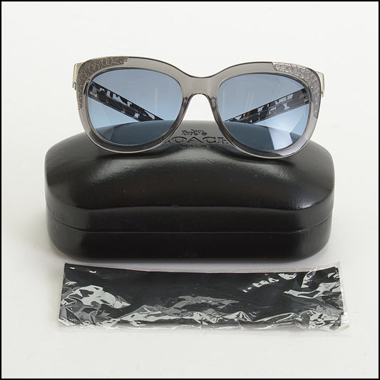 RDC14994 COACH Transluscent Grey Acetate Logo Accent Sunglasses