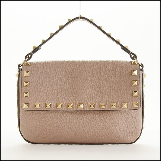 RDC15566 VALENTINO GARAVANI 2021 Poudre Leather Rockstud Mini Bag Without Long Strap