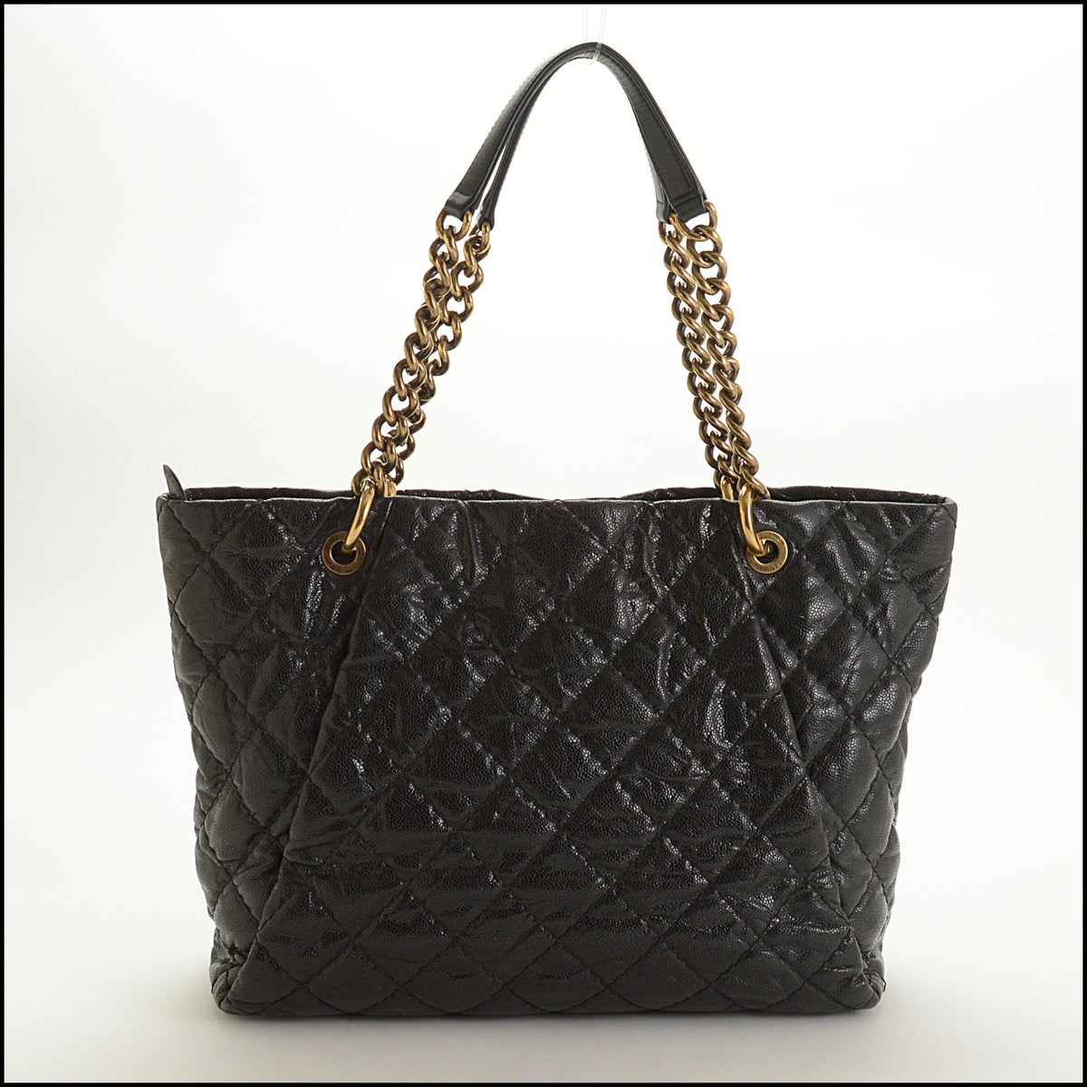 RDC15639 CHANEL 2011-2012 Black Caviar Leather Coco Pleats Tote Bag