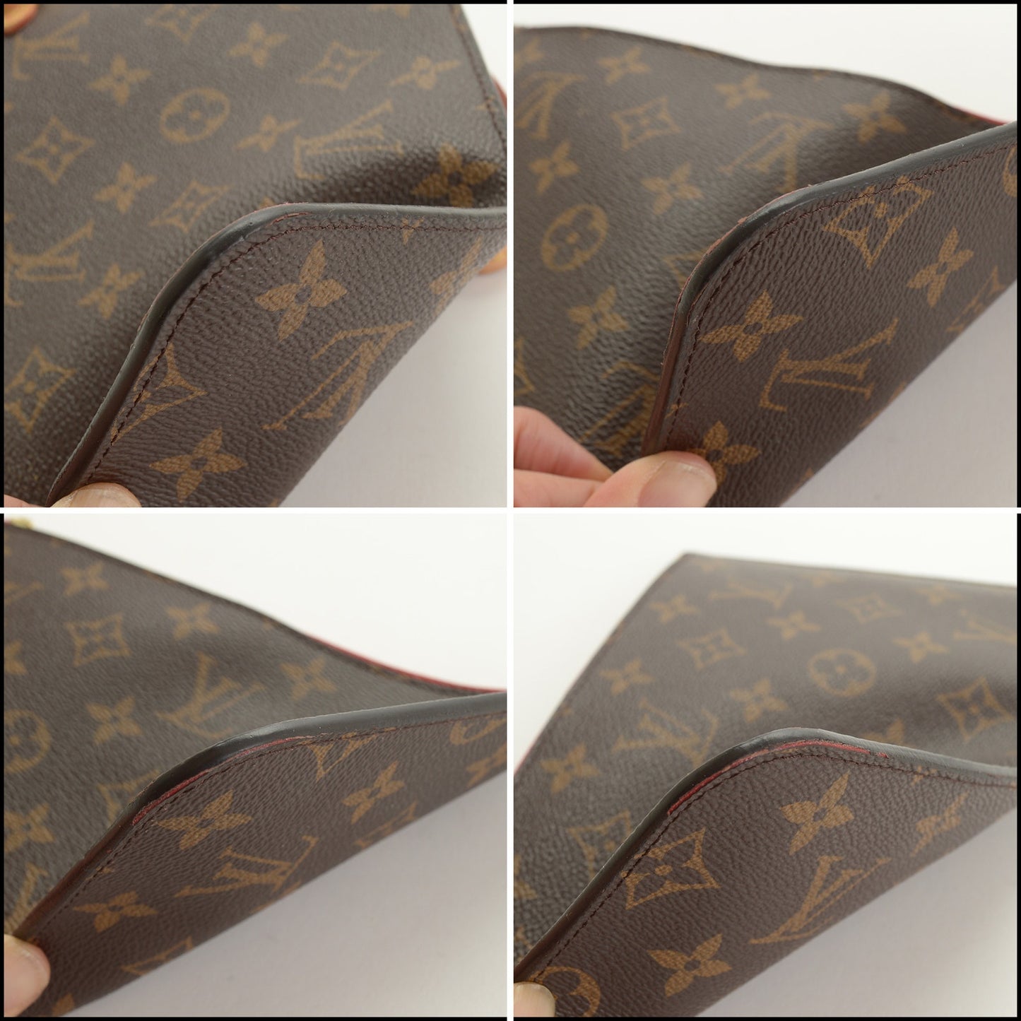 RDC15440 LOUIS VUITTON '19 Brown LV Monogram/Cerises Lining Pochette for Neverfull