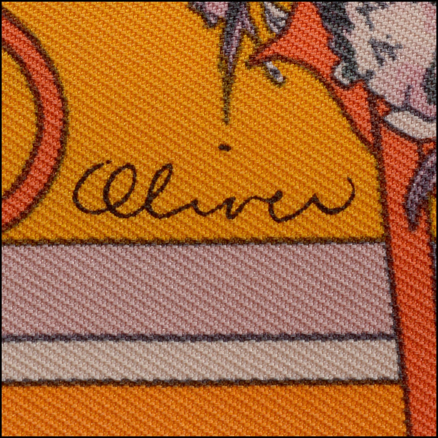 RDC15455 HERMES Orange Kachinas Silk Scarf 90cm Kermit Oliver