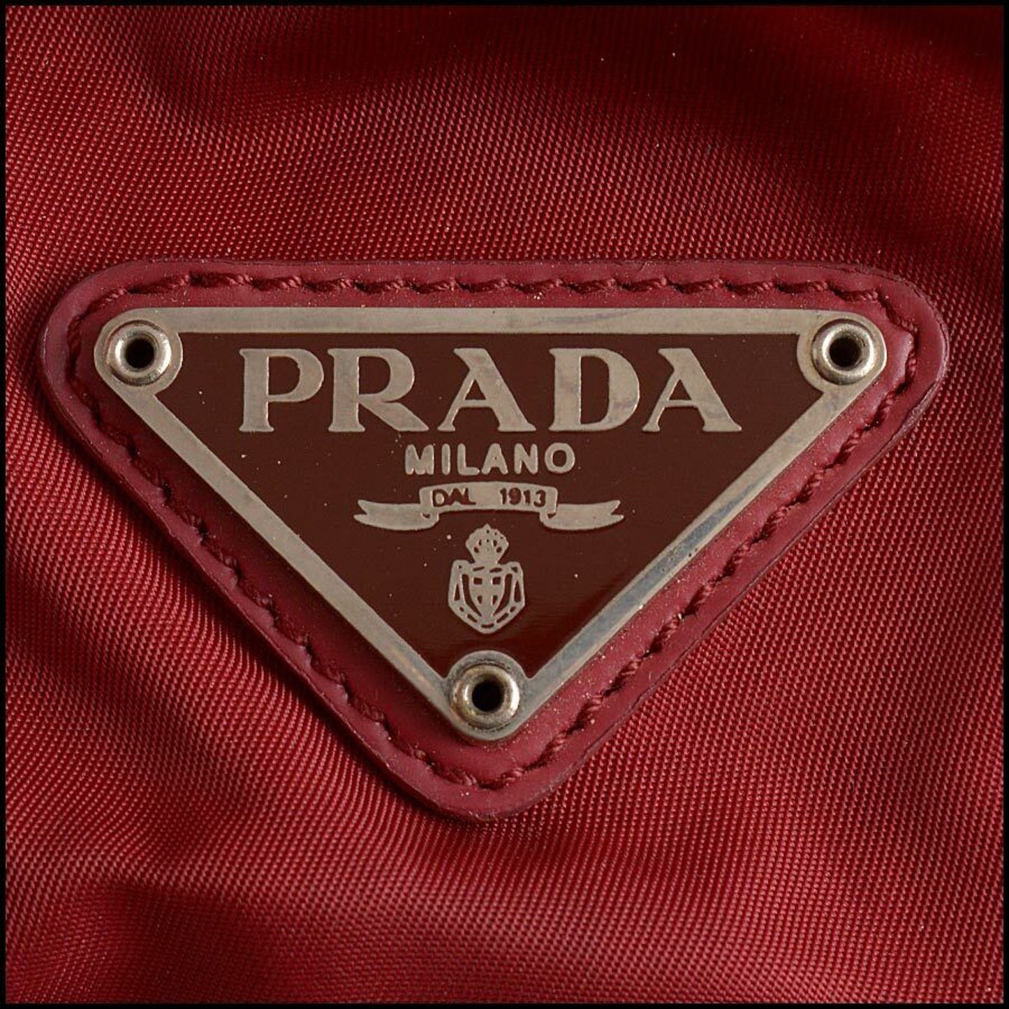 RDC11285 Authentic PRADA Vintage Red Tessuto Nylon Double-Pocket Small Backpack