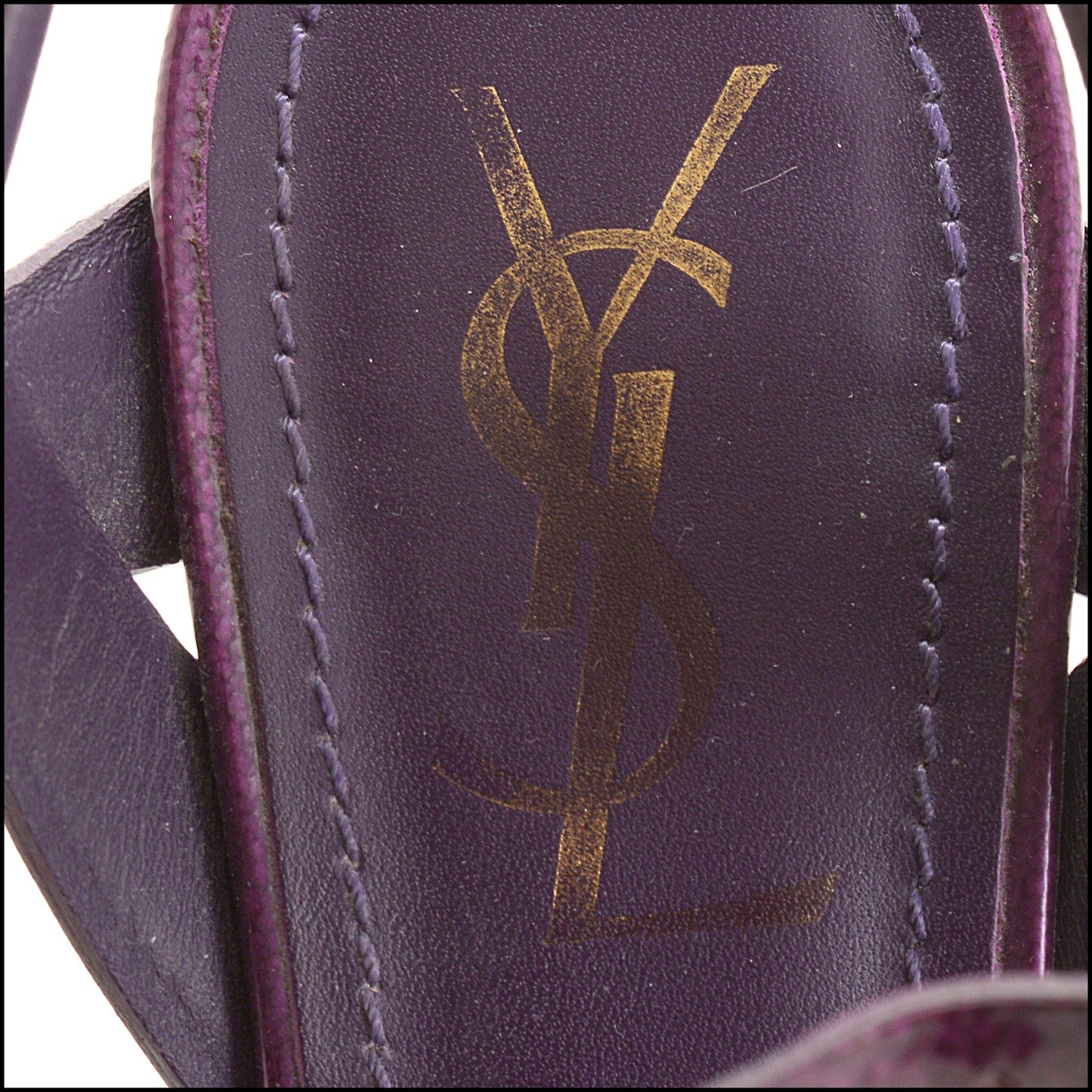 RDC15207 SAINT LAURENT Purple Patent Leather Tribute Platform Heel Size 38