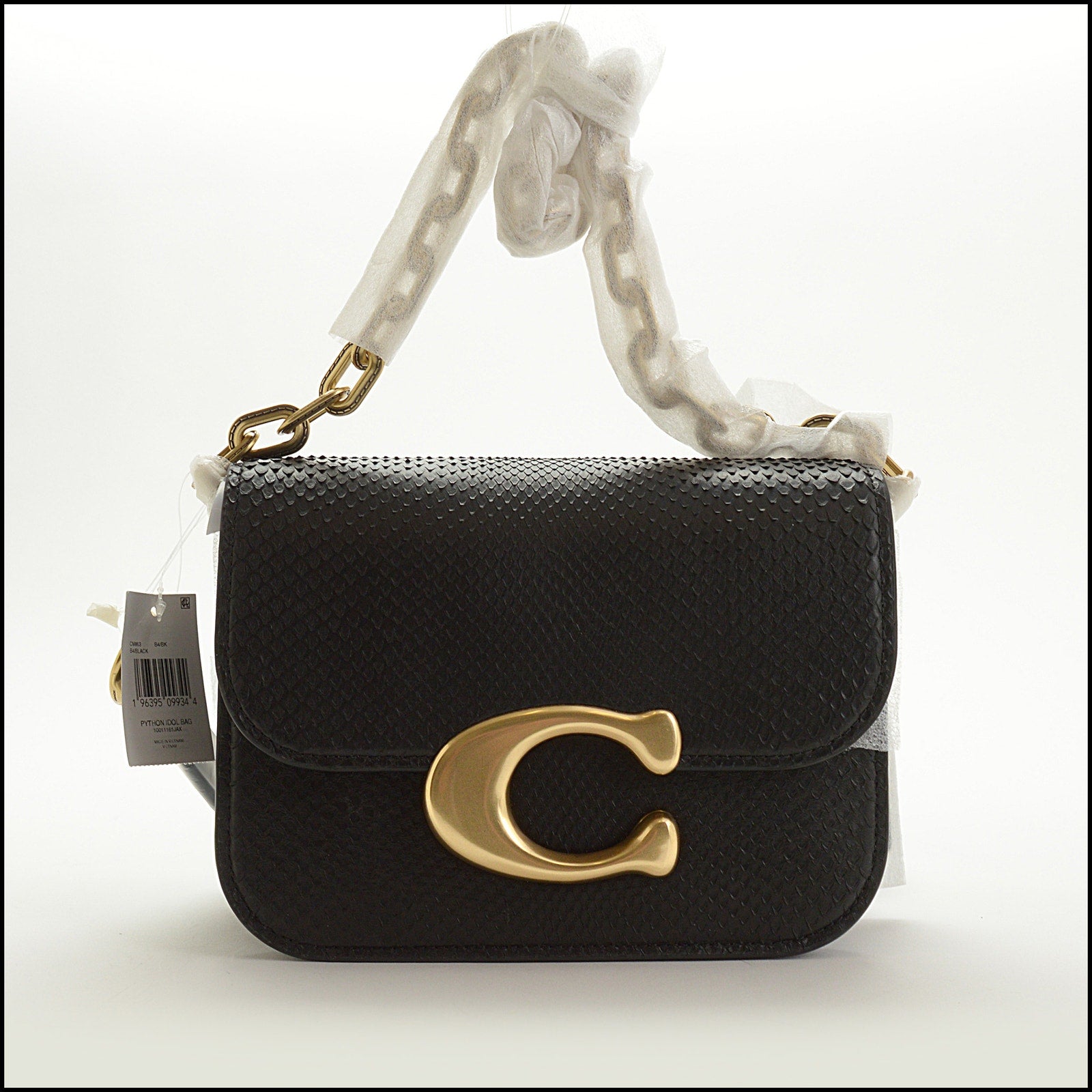 Python Idol Bag RDC15022 COACH Black Python Idol Crossbody Chain Strap Bag – REAL DEAL ...