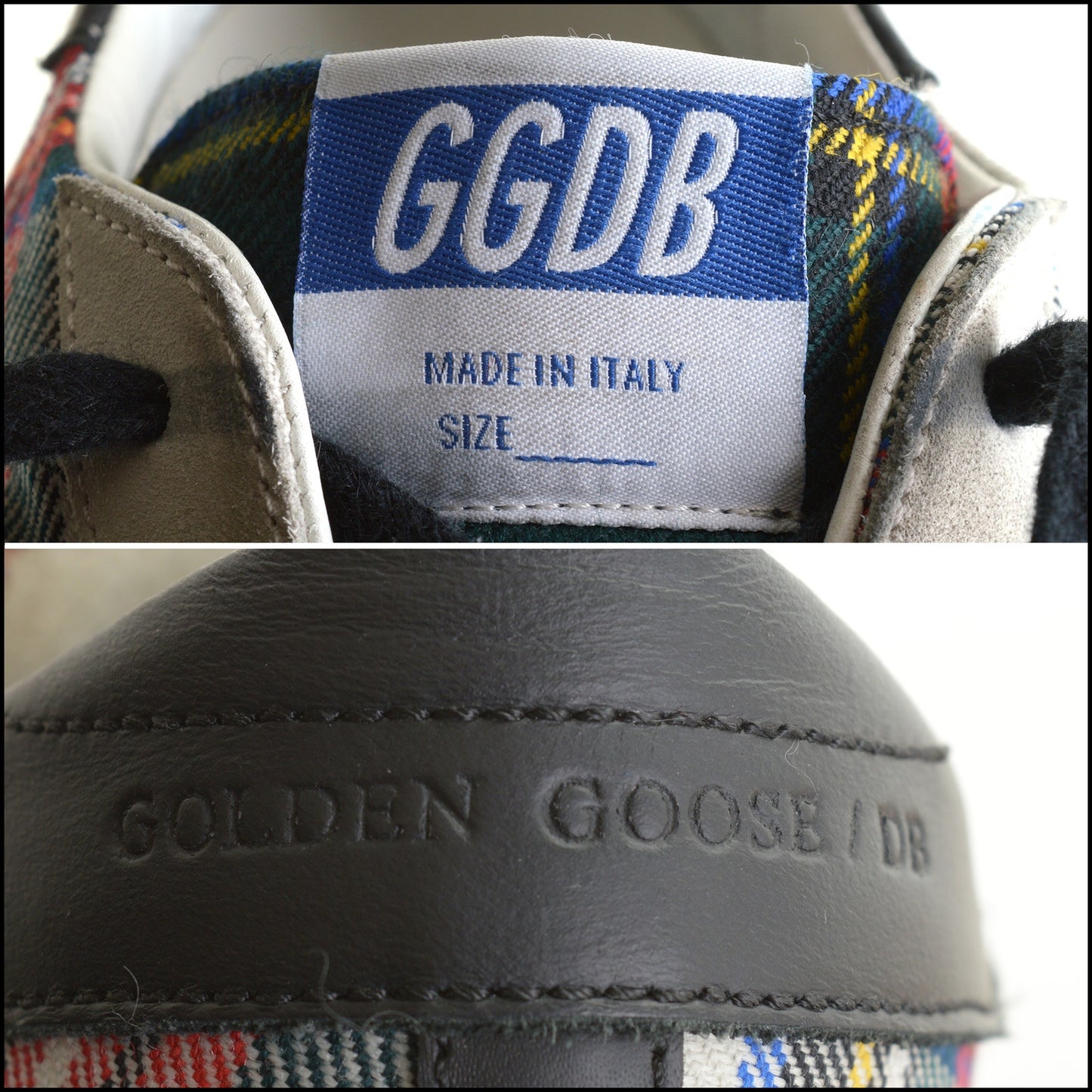 RDC14425 Golden Goose Red/Green/White Tartan Kilt Superstar Sneakers Size 7.5