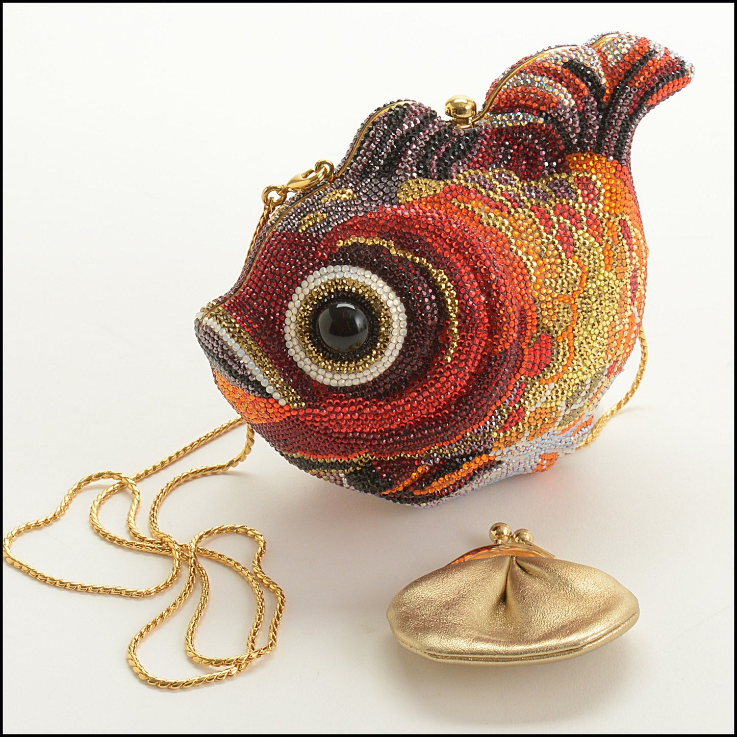 RDC15249 JUDITH LEIBER Red Koi Fish Minaudiere Bag