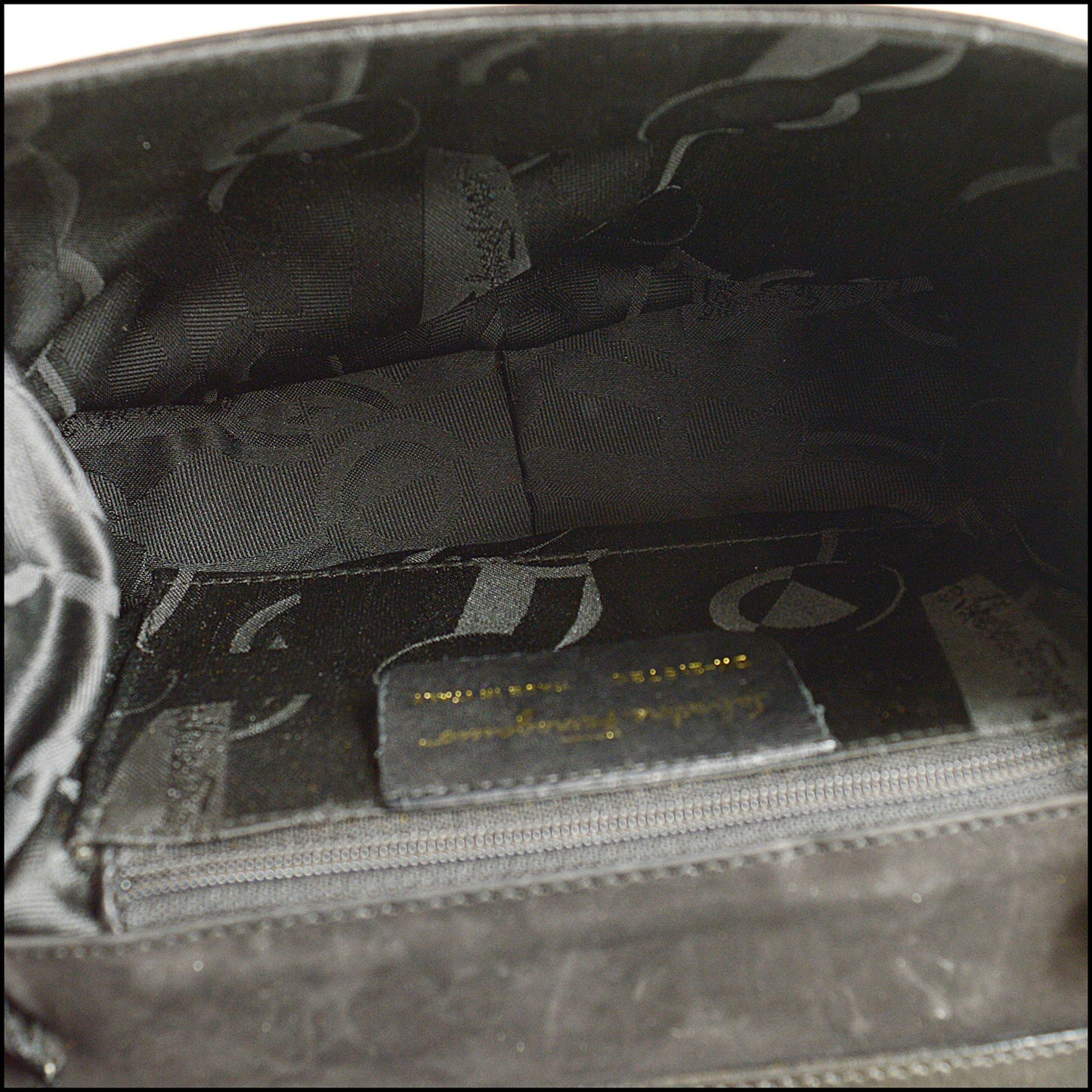 RDC15075 SALVATORE FERRAGAMO Black Suede & Leather Crossbody Bag