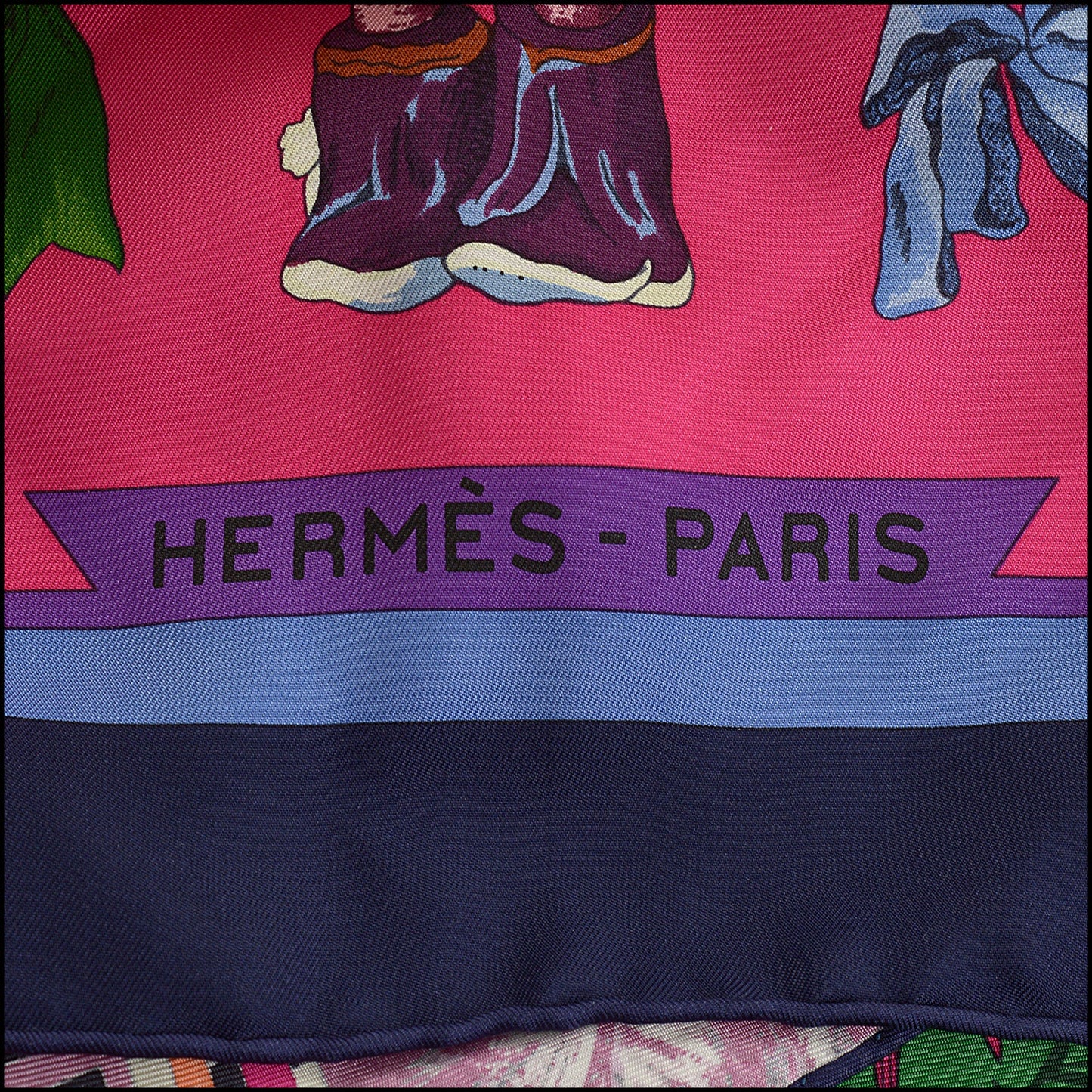 RDC15479 HERMES Purple Kachinas Large Triangle Scarf Shawl