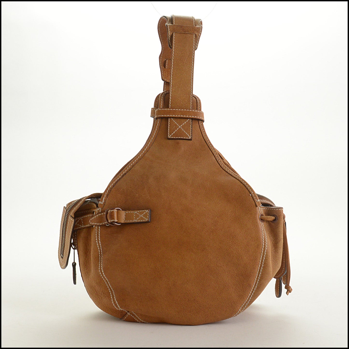 RDC15344 BALENCIAGA '04 Camelskin Aviator Helmet Bag with Lizard Planet Pouch