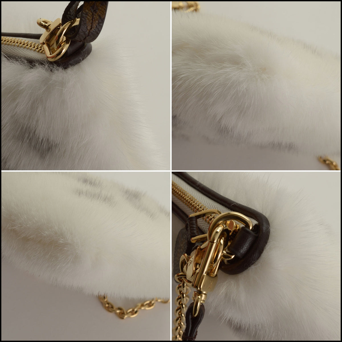 RDC15642 LOUIS VUITTON White Mink Monogram Neo Pochette Milla
