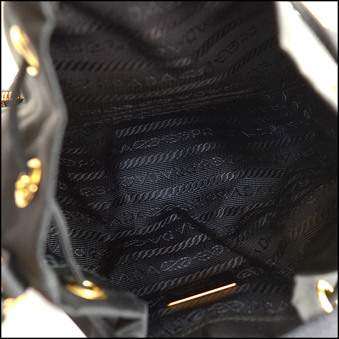 RDC14540 PRADA Black Tessuto Nylon Saffiano Duet Bucket Crossbody Bag