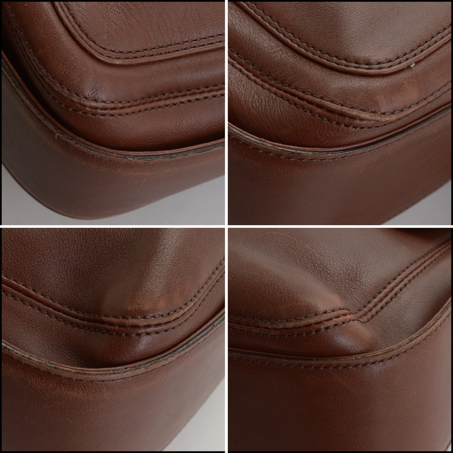 RDC15010 CHANEL '97/'99 Brown Leather CC Turn Lock Saddle Flap Bag