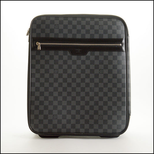 RDC15567 LOUIS VUITTON Black/Grey Pegase 45 Damier Graphite Canvas Rolling Luggage