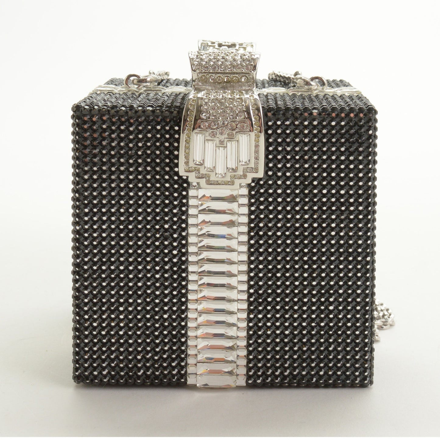 RDC15265 JUDITH LEIBER Black Crystal Gift Box Minaudiere