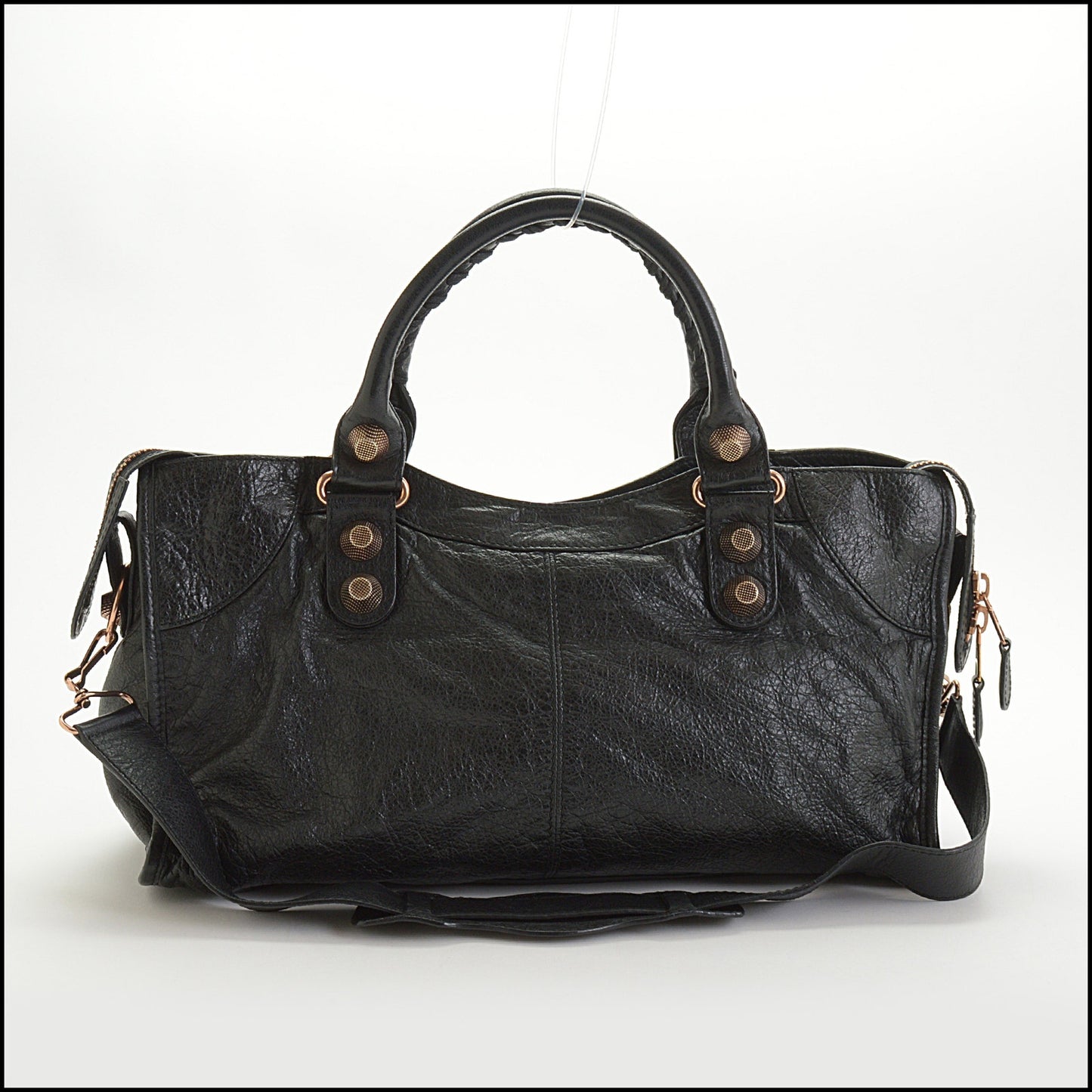 RDC14508 BALENCIAGA Black 21 Giant Rose Gold Hardware Part Time Bag
