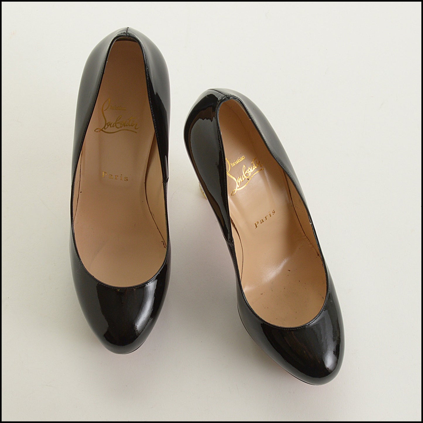 RDC15615 CHRISTIAN LOUBOUTIN Black Patent 140mm Filter Pumps size 39
