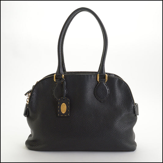 RDC14493 Fendi Selleria Black Pebbled Leather Dome Bag