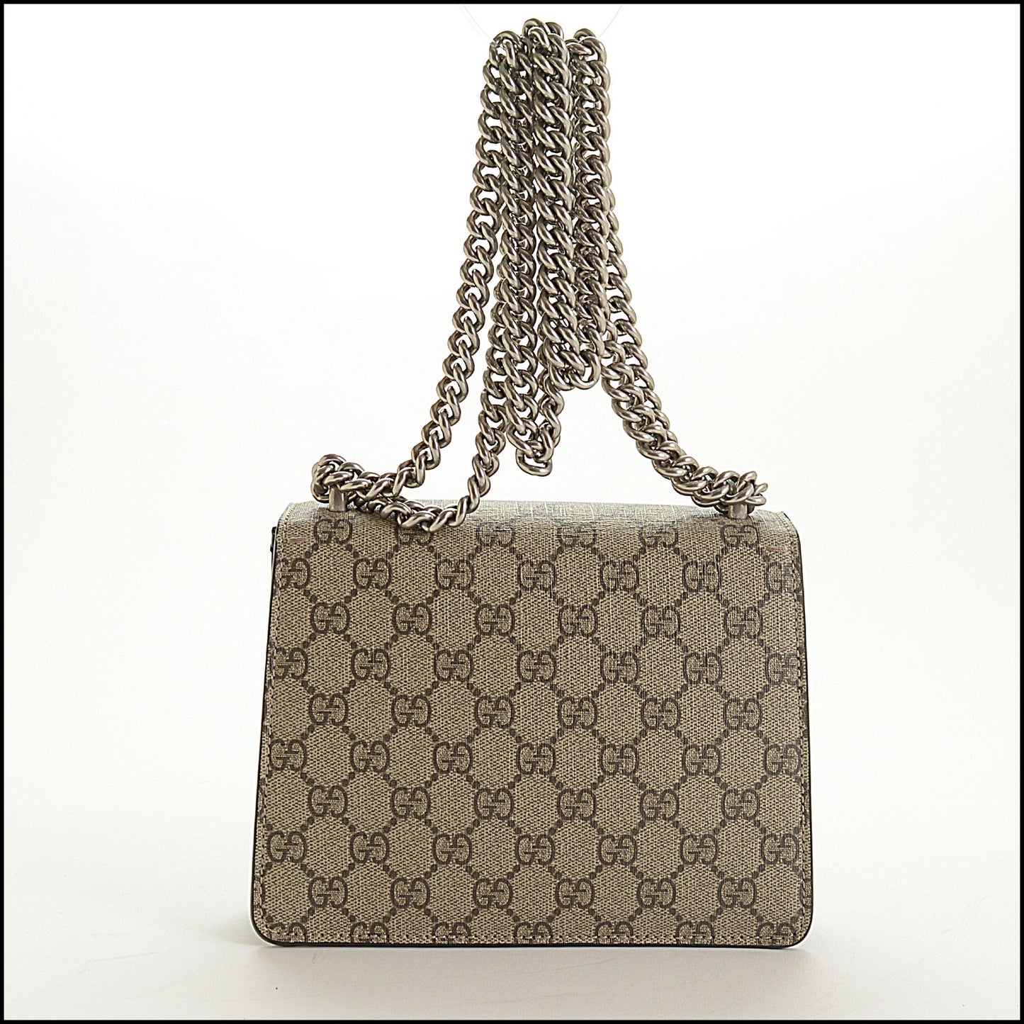 RDC15410 GUCCI Brown GG Supreme Canvas/Black Suede Dionysus Mini Bag