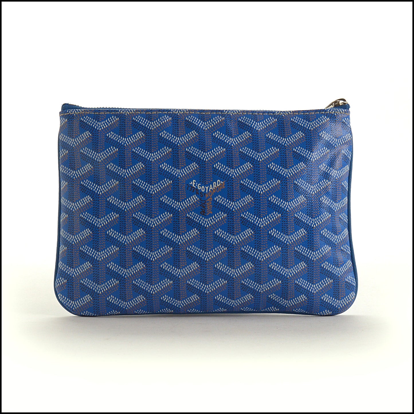RDC15339 GOYARD Blue Goyardine Canvas Senat Pouch PM