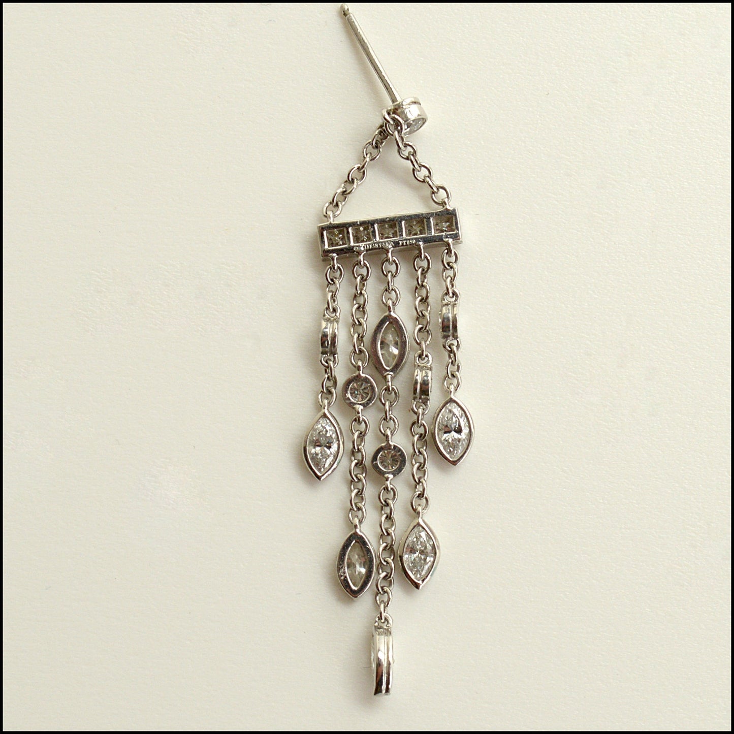 RDC15216 TIFFANY & CO. Platinum and Diamond Swing Chandelier Dop Earrings