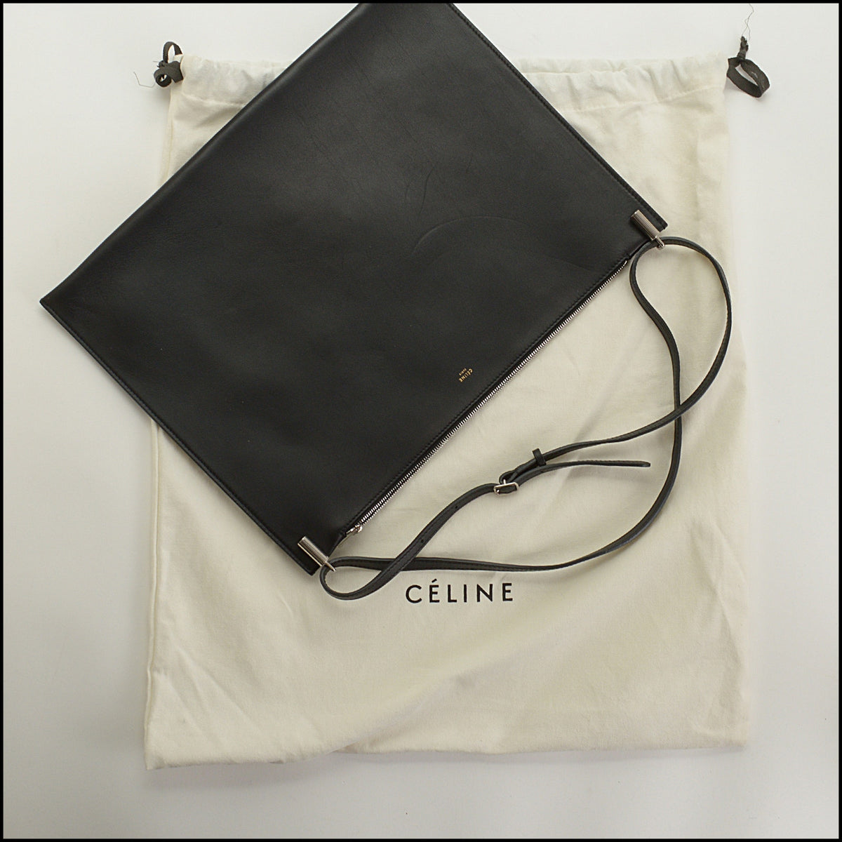 RDC15649 CELINE 2013 Black Calfskin Shoulder Fortune Cookie Bag