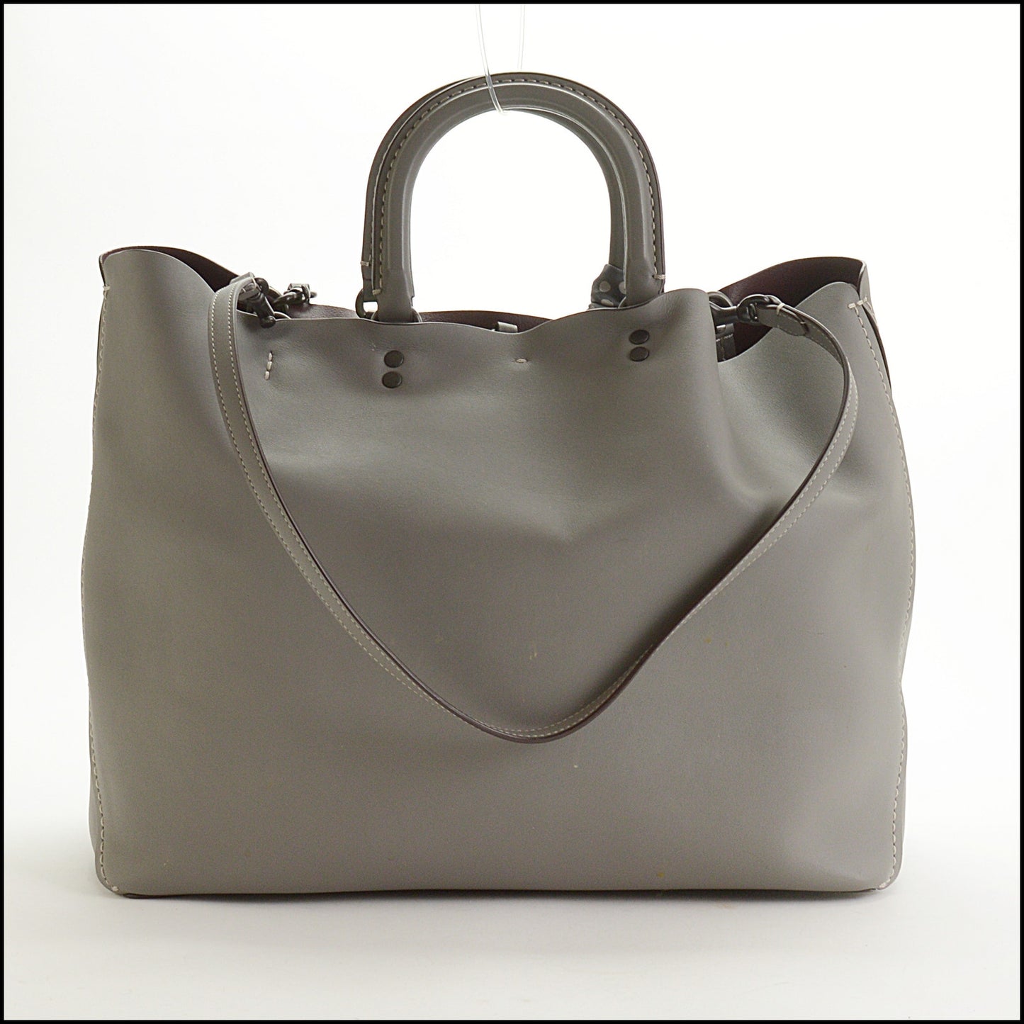 RDC15277 COACH Grey Glovetanned Leather Rogue Tote Bag