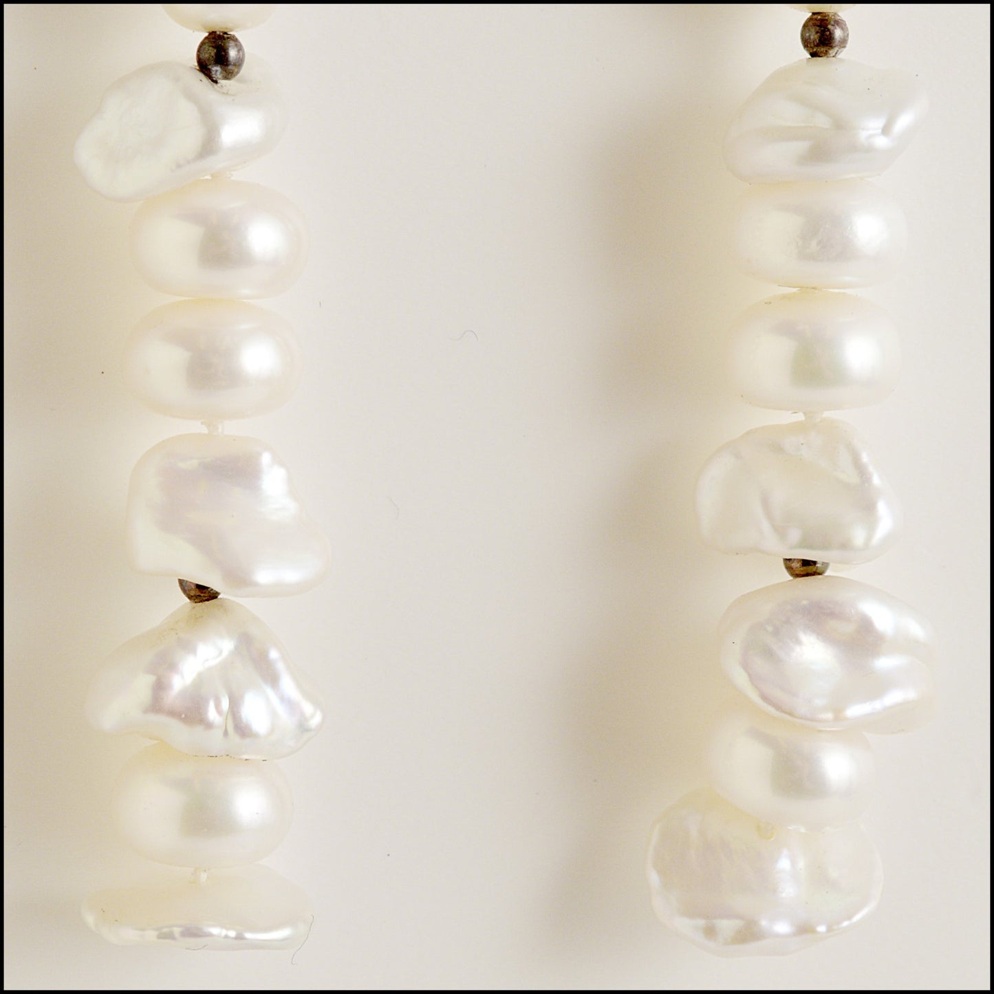 RDC15449 JOHN HARDY Fresh Water Baroque Pearl Dangle Silver Post Earrings