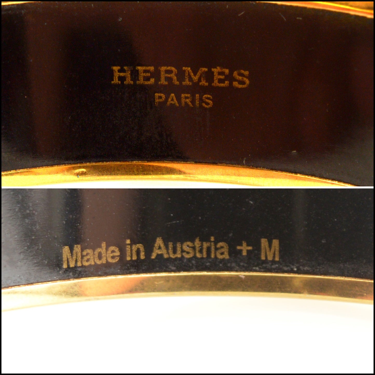 RDC15438 HERMES Blue Floral Printed Enamel Wide Bangle Size S T2