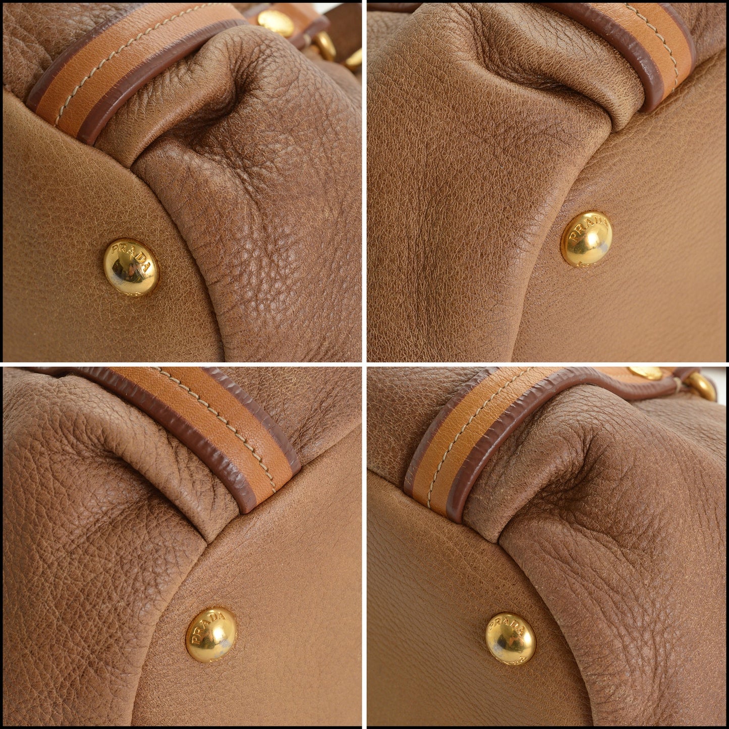 RDC15504 PRADA 2009 Brown Ombre Deerkskin Cervo Tote Bag
