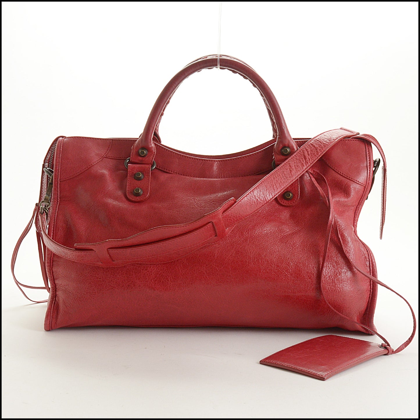 RDC15576 BALENCIAGA '08 Ruby Red Leather Le City Medium bag
