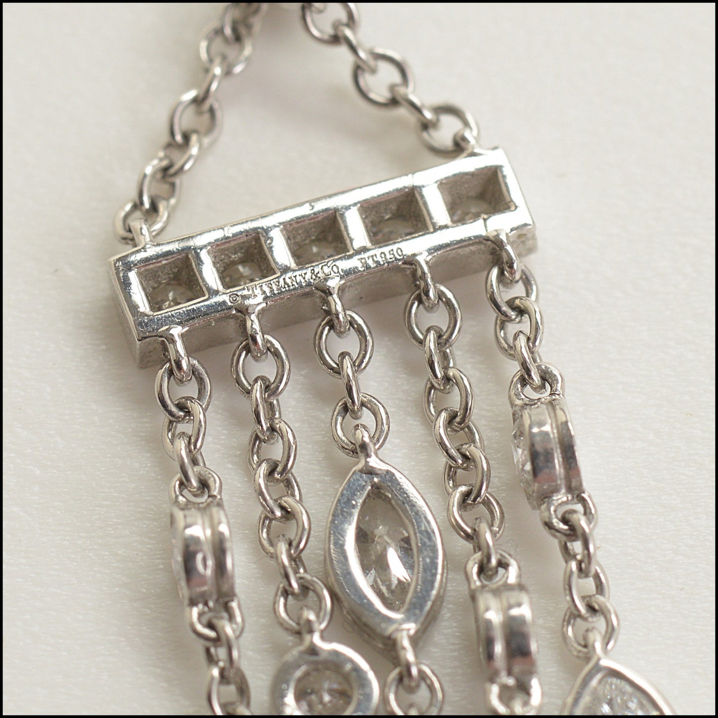 RDC15216 TIFFANY & CO. Platinum and Diamond Swing Chandelier Dop Earrings