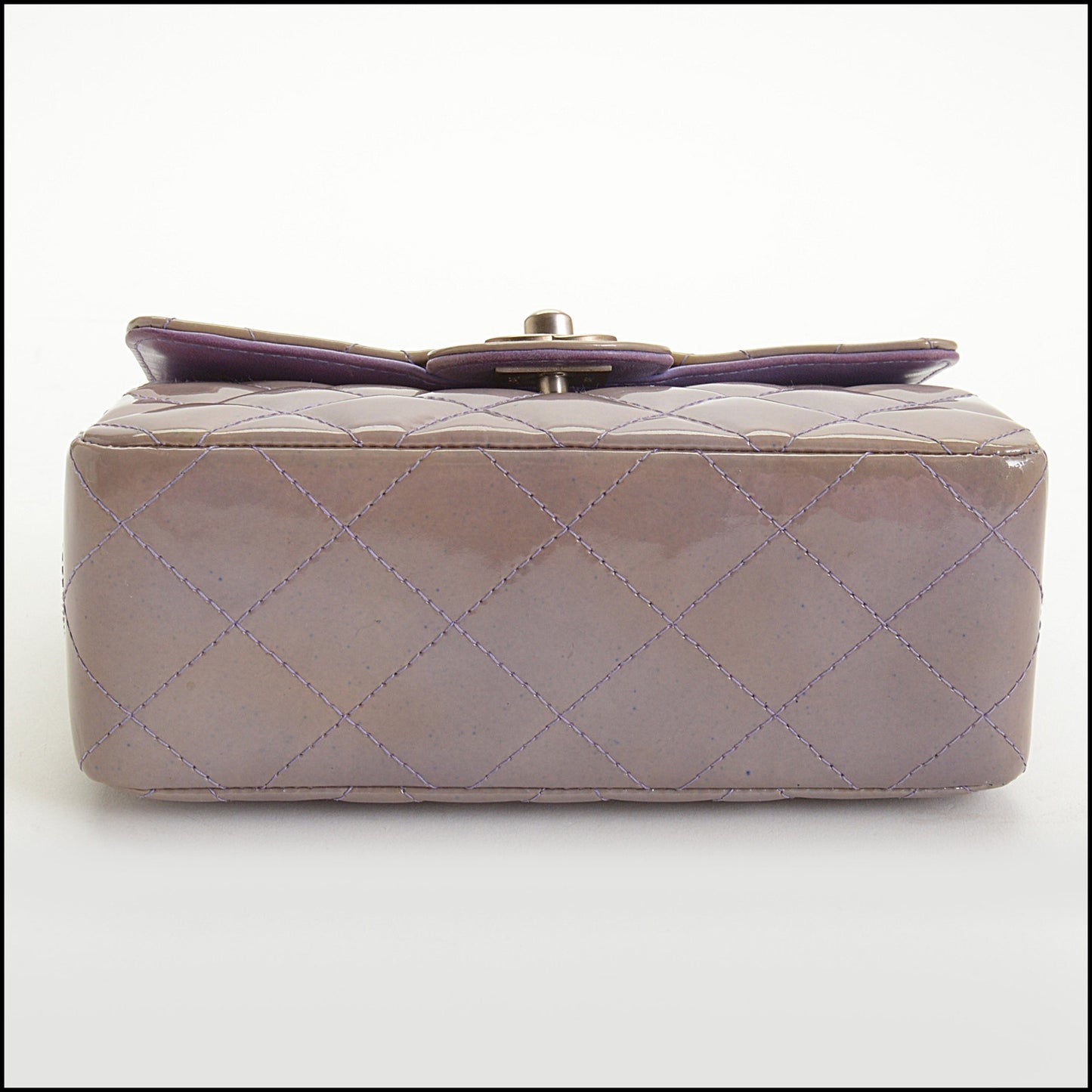 RDC14967 CHANEL '00-02 Iridescent Mauve Patent Leather Square Classic Mini Flap Bag