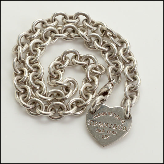 RDC15215 TIFFANY & CO. Sterling Silver Return to Tiffany Heart Choker