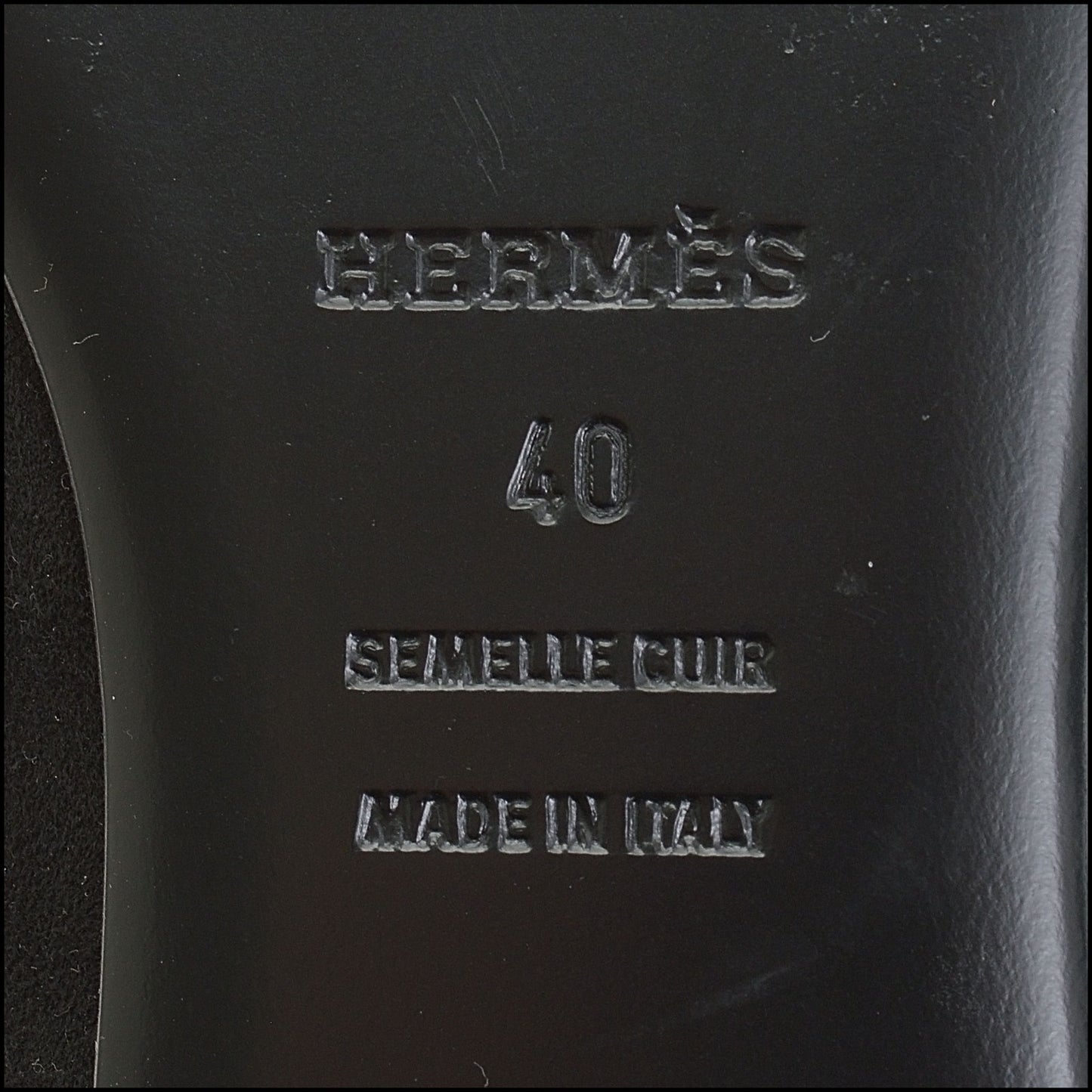 RDC14127 Authentic HERMES Black Suede Micro Crystal Roxane Mules Size 9.5