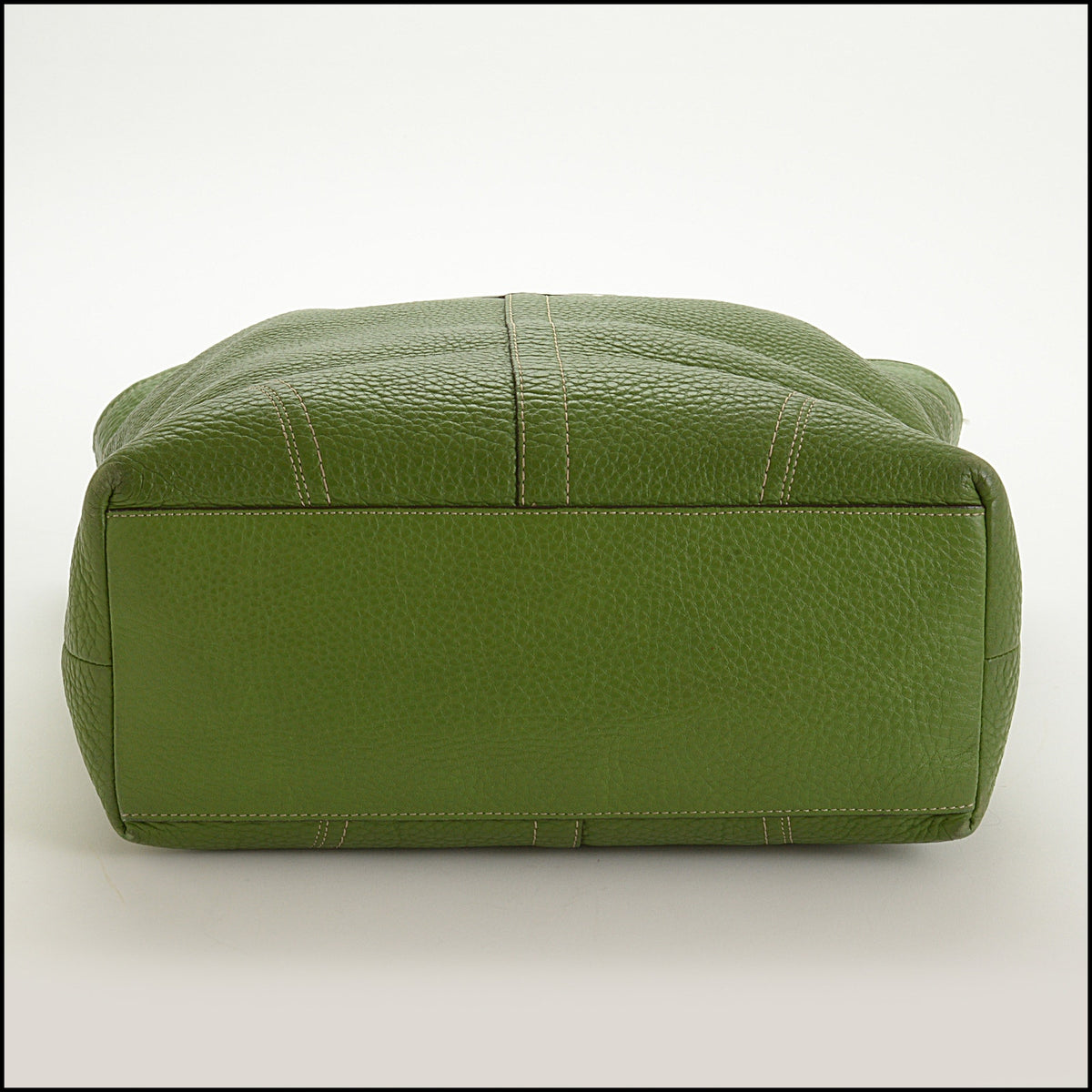 RDC15654 COACH 1990's Green Hamilton Pebbled Leather Lunch Tote Bag