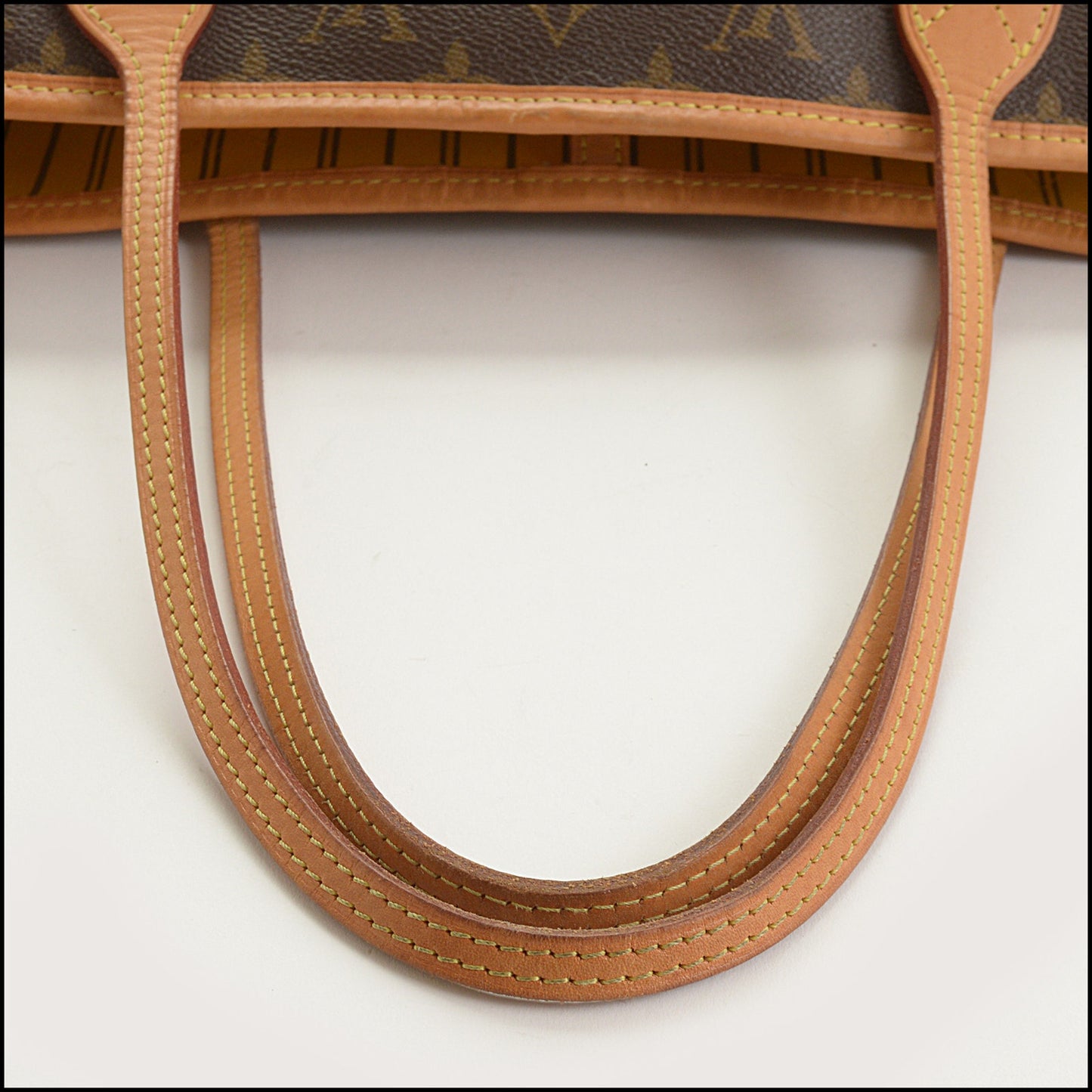 RDC15400 LOUIS VUITTON '14 Brown Monogram Canvas Mimosa Yellow Neverfull MM Tote with Pouch