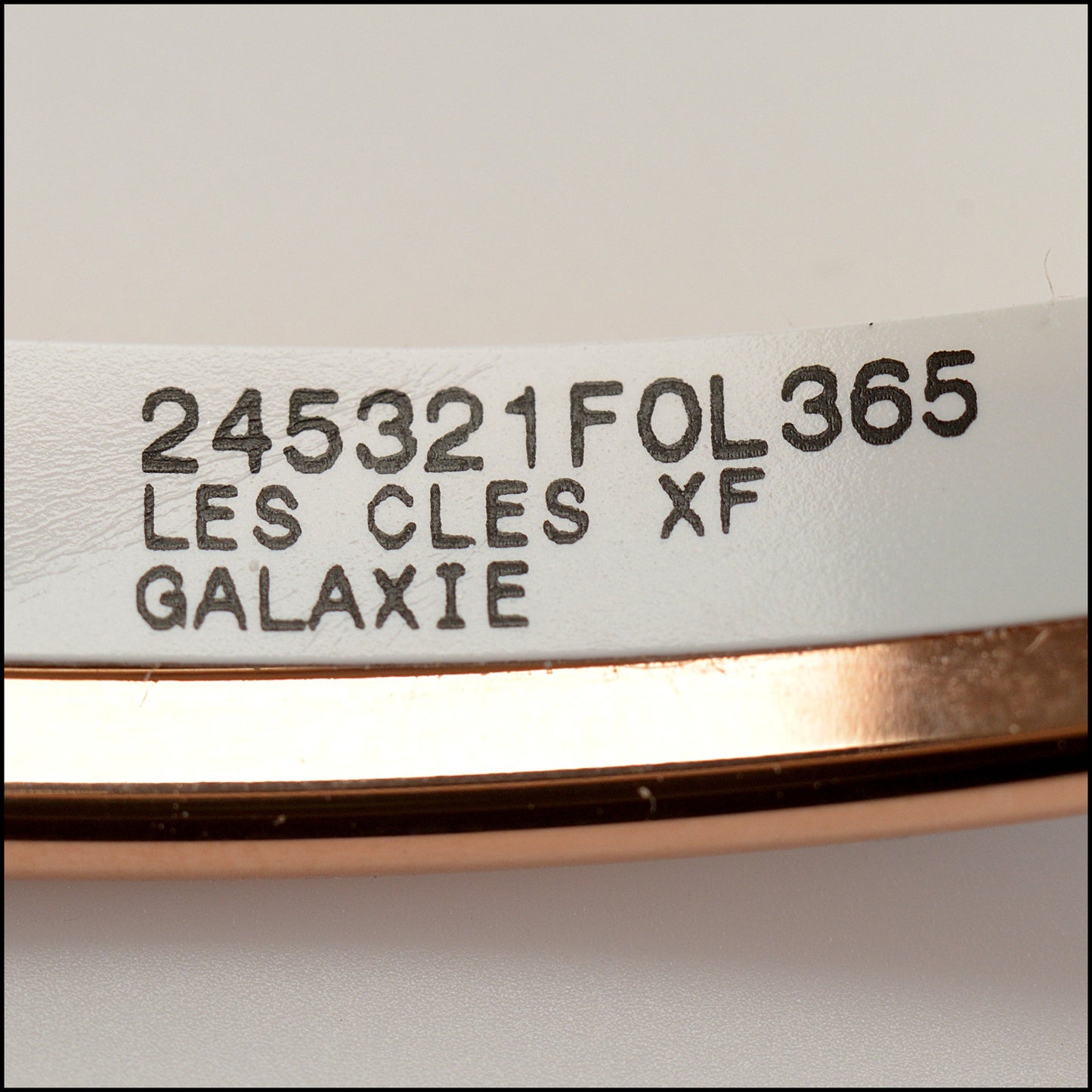 RDC15240 HERMES Black/Rose Gold Galaxie Les Cles Enamel Bangle Size Small/65