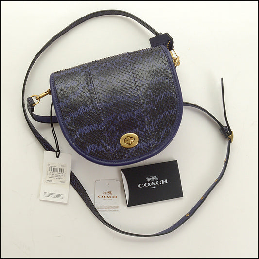 RDC15403 COACH Royal Purple Snakeskin and Leather Crossbody Bag
