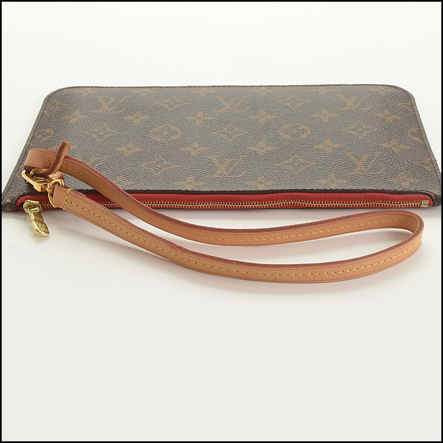 RDC15440 LOUIS VUITTON '19 Brown LV Monogram/Cerises Lining Pochette for Neverfull