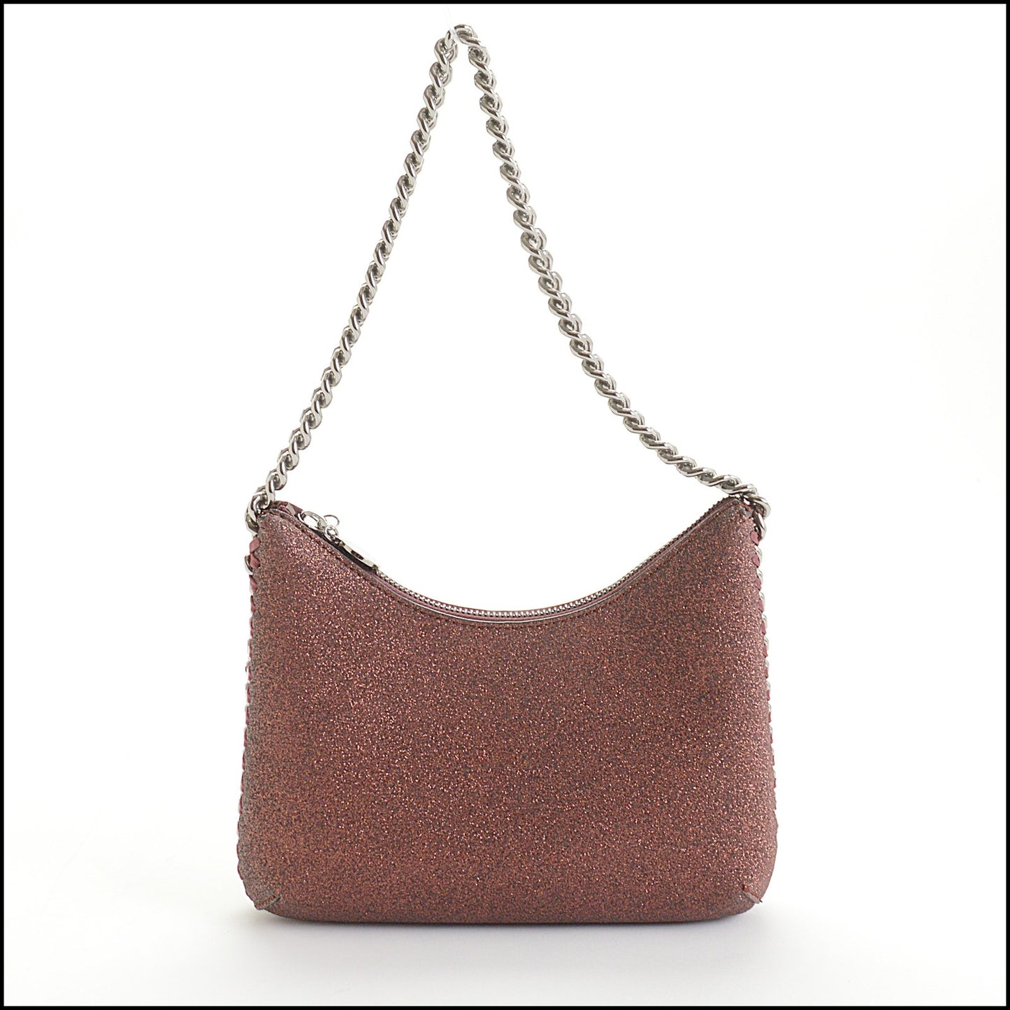 RDC14461 Stella McCartney Copper Sparkle Falabella Mini Zip Shoulder Bag