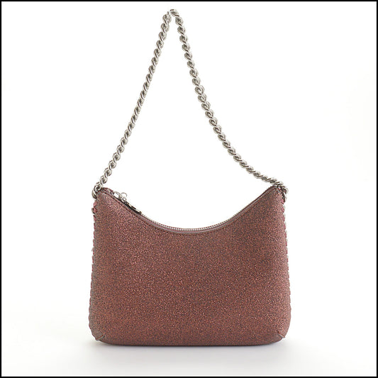 RDC14461 Stella McCartney Copper Sparkle Falabella Mini Zip Shoulder Bag