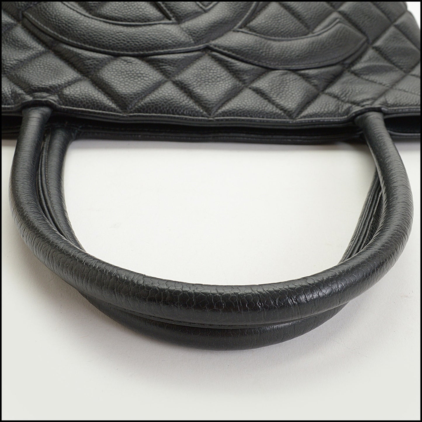 RDC14884 CHANEL '02 Black Caviar Gold Medallion Tote Bag