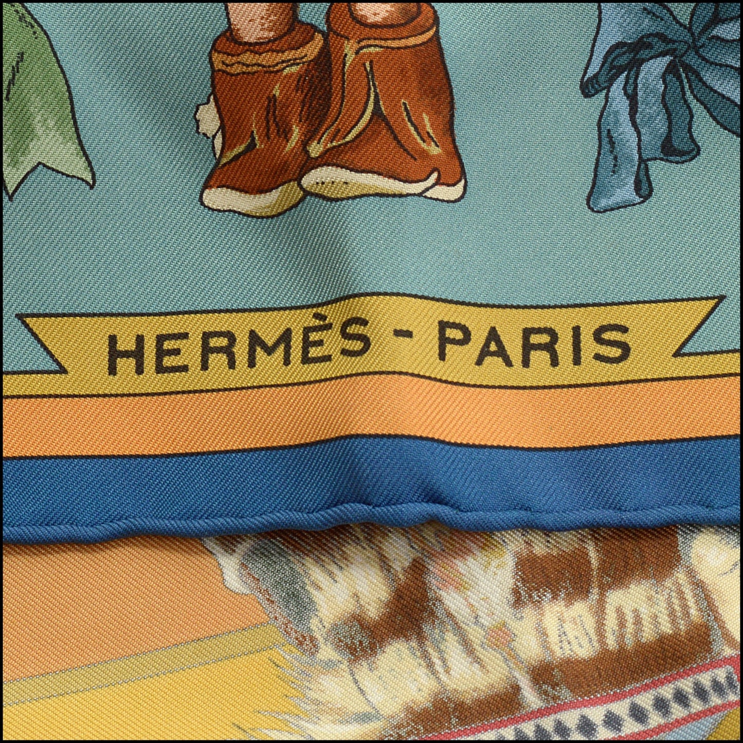RDC15234 HERMES Blue Kachinas Silk Scarf 90cm - Kermit Oliver