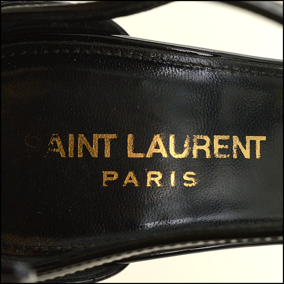 RDC15705 SAINT LAURENT YSL Black Cassandre 100 Heels Size 37