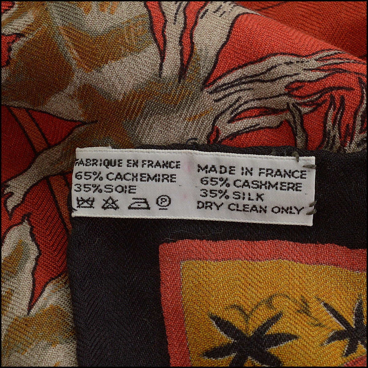 RDC15685 HERMES Black/Rouge/Natural "Kachinas" 140 Cashmere Shawl Kermit Oliver