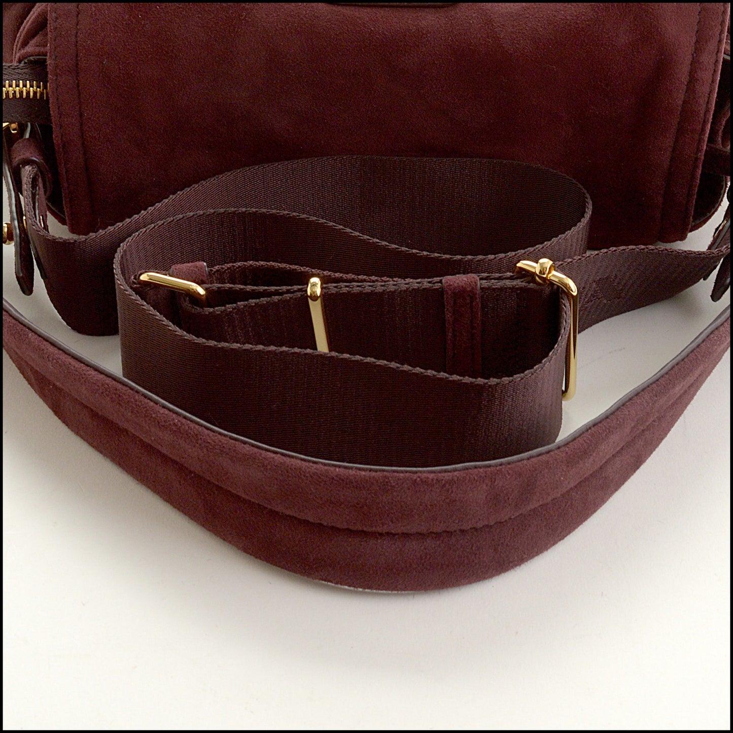 RDC15310 PRADA Bordeaux Explore Medium Suede Shoulder Bag