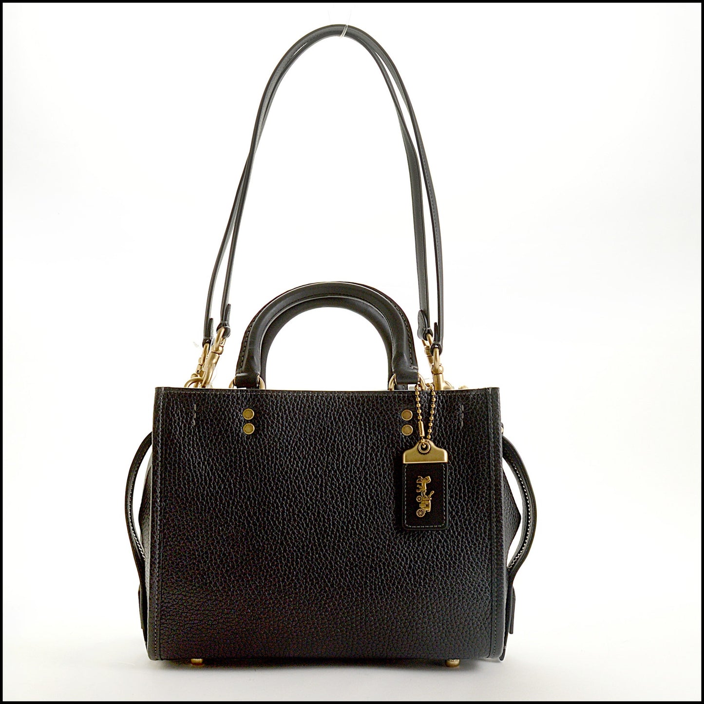 RDC15472 COACH Black Pebbled Leather Rogue 25 Tote Bag