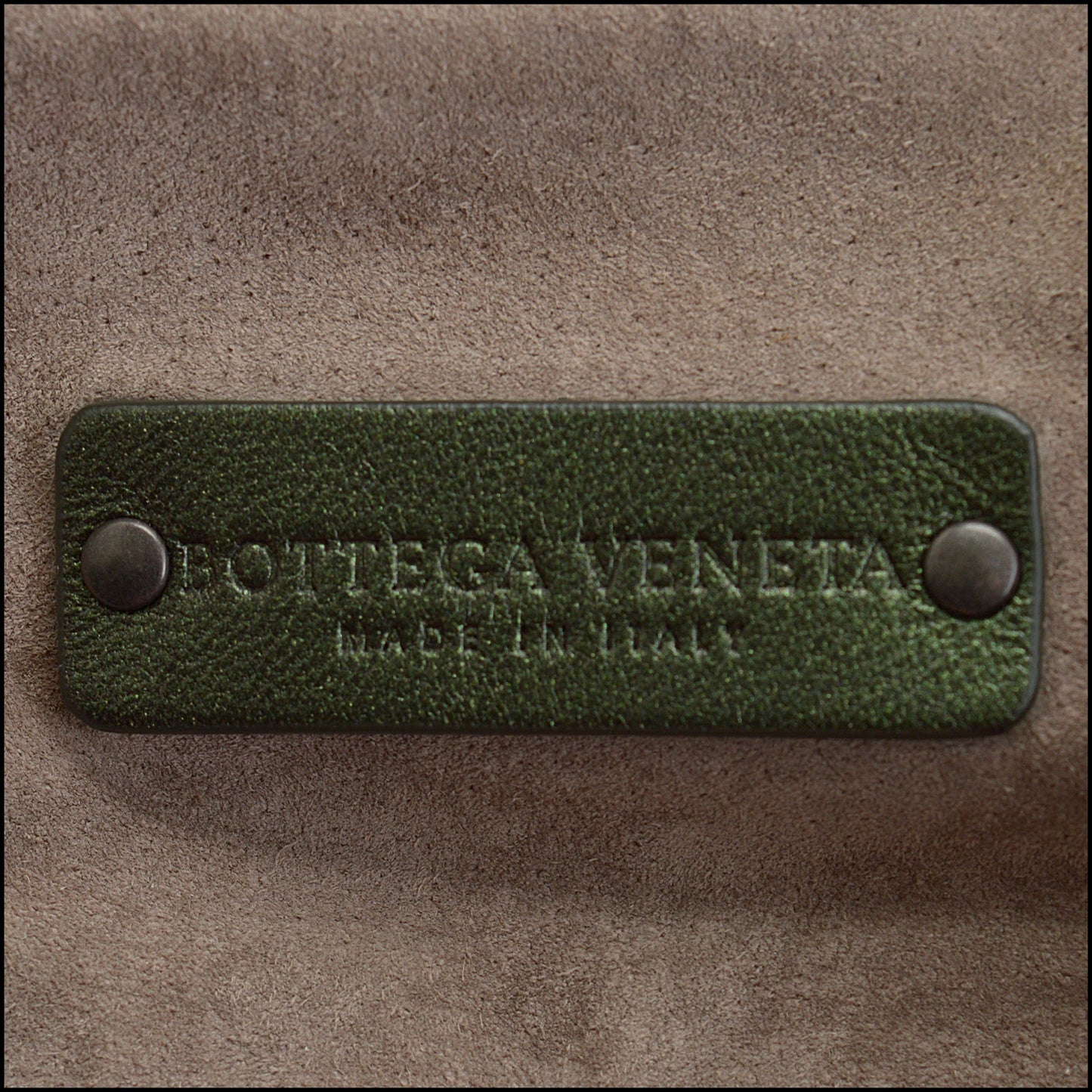 RDC14492 Bottega Veneta Metallic Green Lambskin Double Pocket Bag