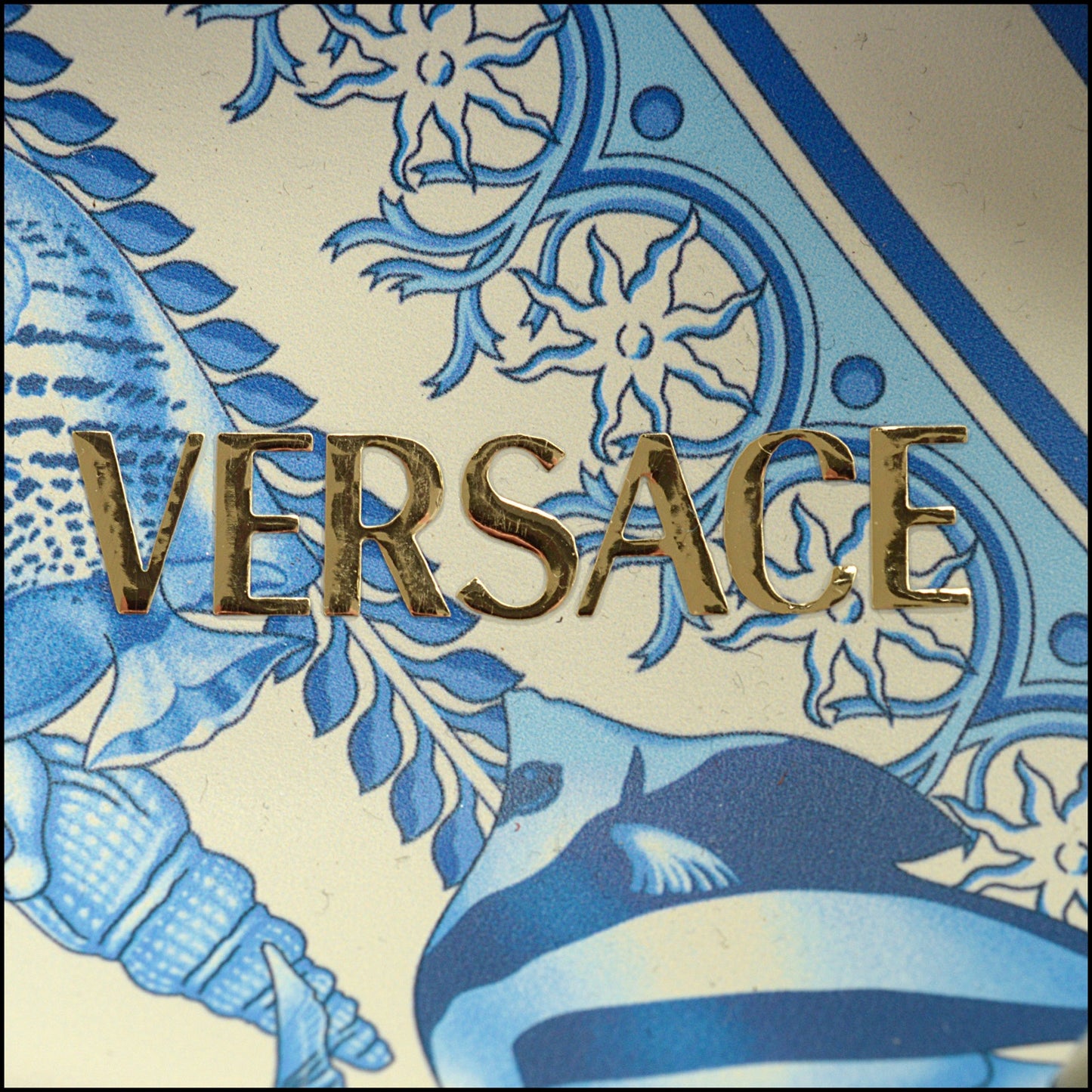 RDC14963 Authentic VERSACE Blue/White Underwater Barocco La Medusa Sandals Size 40