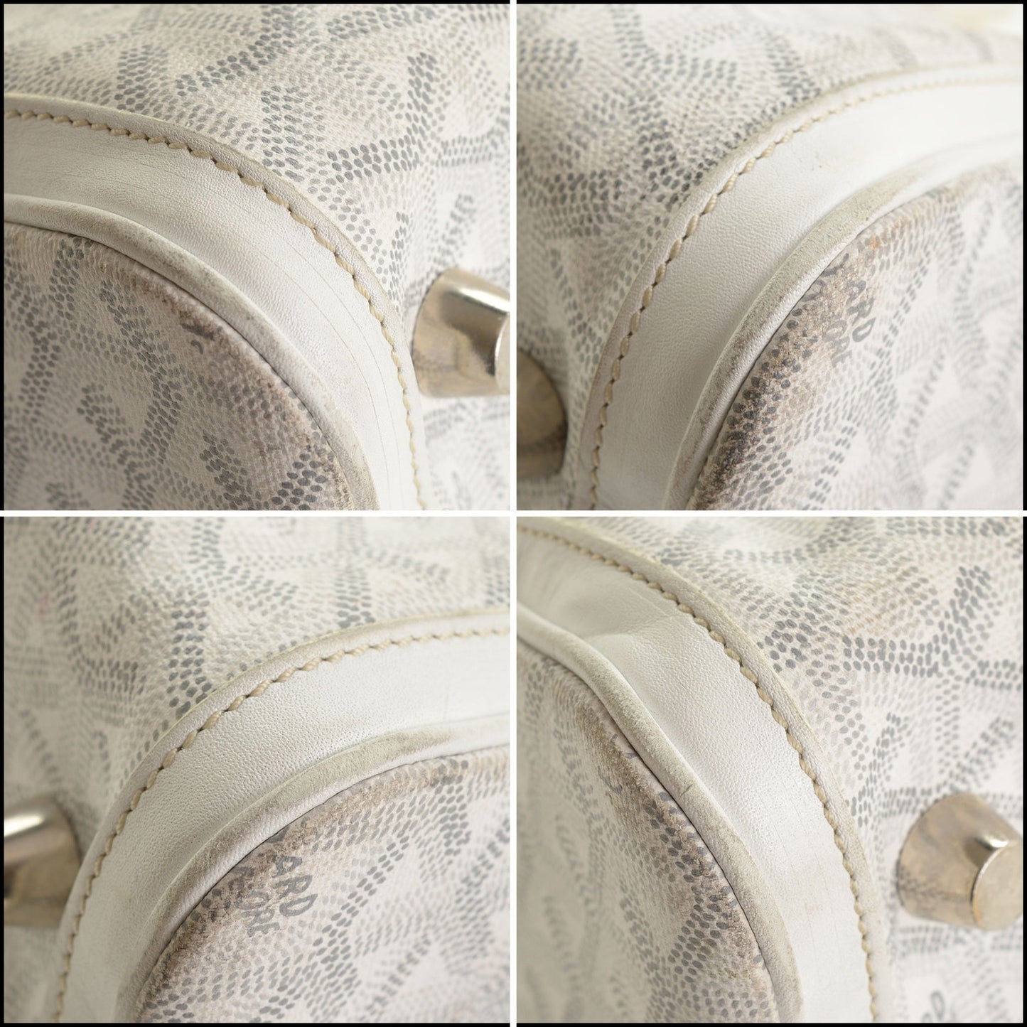 RDC15607 GOYARD '05 White Goyardine Croisiere 35 Boston bag